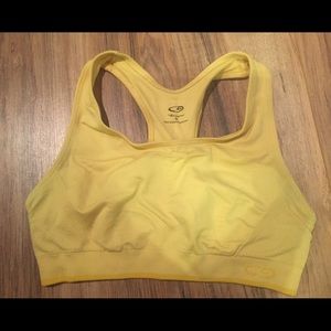 Yellow sports bra